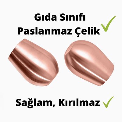 Ozdusk Paslanmaz Çelik Şarap Kadehi, 530 ml, 4 Adet, Bakır - 3