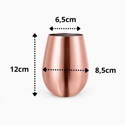Ozdusk Paslanmaz Çelik Şarap Kadehi, 530 ml, 4 Adet, Bakır - 4