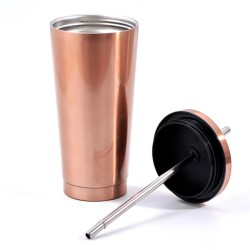 Ozdusk Paslanmaz Pipetli Termos Matara, 500 ml, Bakır - 1