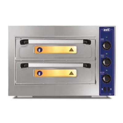 Ozti 083.8890.P5050.02 Double Deck Countertop Pizza/Bakery Oven with Two Independent Chambers - 1