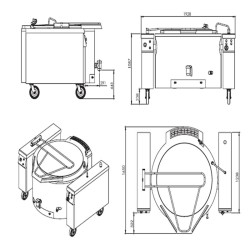 Öztiryakiler 900 Series OKTEID 150 Indirect Tilting Boiling Pot, 150 L, Electric - 2