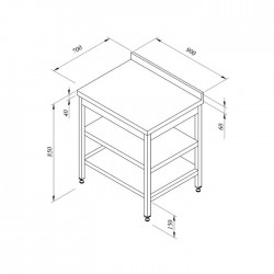 Öztiryakiler Back Work Bench with Intermediate Shelf, 90x70 cm - Öztiryakiler