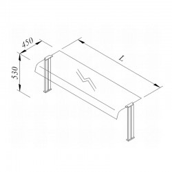 Öztiryakiler Bombe Glass Service Shelf, 150x30 cm - Öztiryakiler