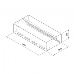 Öztiryakiler Box Type Double Wall Cooker Hood with Filter, 250x150 cm - Öztiryakiler