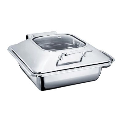 Öztiryakiler Dikdörtgen Cam Kapaklı Chafing Dish, 9 L - 1