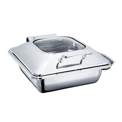 Öztiryakiler Dikdörtgen Cam Kapaklı Chafing Dish, 6 L - 1