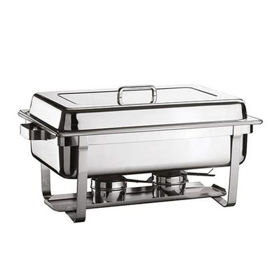 Öztiryakiler Düz Kapaklı Geçme Ayaklı Chafing Dish, GN 1/1, Jel Yakıt + Elektrikli - 1
