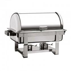 Öztiryakiler Chafing Dish Kızaklı Yekpare Rolltop Kap, İçiçe Geçen Ayak, Jel Yakıt + Elektrikli - Öztiryakiler