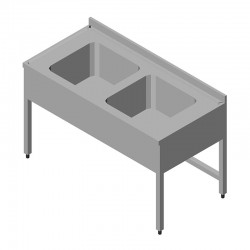 سطح عمل Öztiryakiler مع 3 أحواض ستائر، 120 × 60 سم، 2 جرام، 32.69 كجم - Öztiryakiler