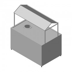 Öztiryakiler Dish Receiving Bench with Scraping Funnel, 140x90 cm - Öztiryakiler