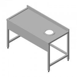 Öztiryakiler Dish Receiving Bench with Scraping Funnel, 160x60 cm - Öztiryakiler