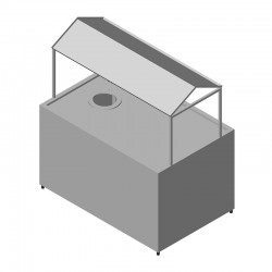 Öztiryakiler Dish Receiving Bench with Scraping Funnel, 190x90 cm - Öztiryakiler