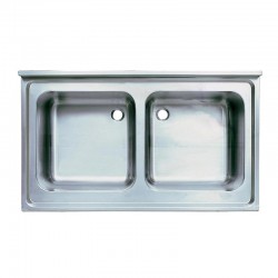 Öztiryakiler Double Bowl Table Sink without Dropper, 140x70 cm, 50x50x30 cm - Öztiryakiler