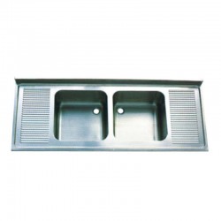 Öztiryakiler Double Dropper Double Bowl Table Sink, 160x60 cm, 40x40x25 cm - Öztiryakiler