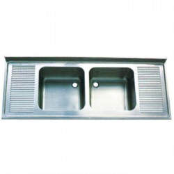 Öztiryakiler Double Dropper Double Bowl Table Sink, 210x60 cm, 50x40x25 cm - Öztiryakiler