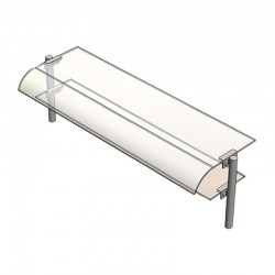 Öztiryakiler Double Row Bombe Glass Service Shelf, 120x30 cm - Öztiryakiler