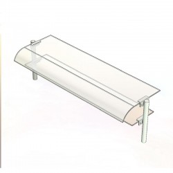 Öztiryakiler Двухрядная стеклянная сервисная полка Bombe, 150x30 см - Öztiryakiler