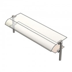 Öztiryakiler Double Row Bombe Glass Service Shelf, 160x30 cm - Öztiryakiler