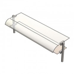 Öztiryakiler Двухрядная стеклянная сервисная полка Bombe, 190x30 см - Öztiryakiler