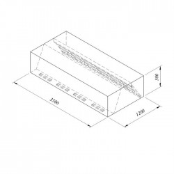Öztiryakiler Double Wall Cooker Hood with Box Type Filter, 350x120 cm - Öztiryakiler