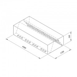 Öztiryakiler Double Wall Hood with Box Type Filter, 400x120 cm - Öztiryakiler
