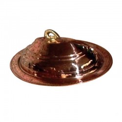 Öztiryakiler Iskender Plate with Lid, 35 cm, Copper - Öztiryakiler