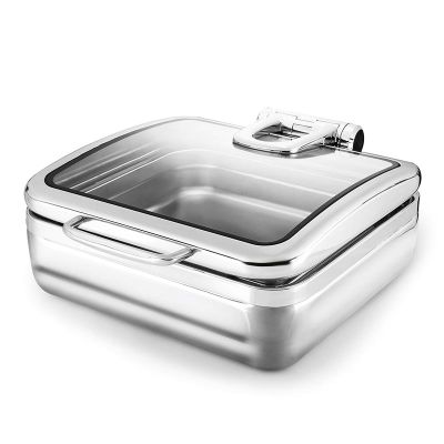 Öztiryakiler Kızaklı Isıtıcısız Kare Chafing Dish, GN 2-3, 5.5 L - 1