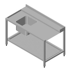Öztiryakiler Left Entrance Countertop with Dishwasher Sub-Table, 70x75x87 cm - Öztiryakiler