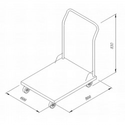 Öztiryakiler Load Carrying Trolley, 60x80x85 cm - Öztiryakiler