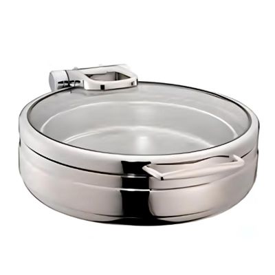 Öztiryakiler Lux Hidrolik Cam Kapaklı Yuvarlak Chafing Dish, GN 2-3, 6 L - 1