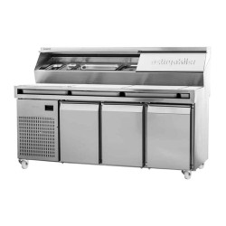 Öztiryakiler Make Up Special Pizza Prep Cabinet with Wire Pizza Front, 188x80 cm - Öztiryakiler