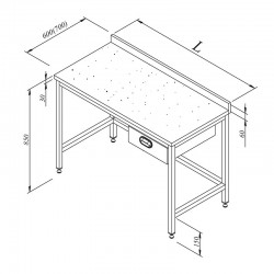 مقعد العمل Öztiryakiler مقعد عمل بدرج واحد من الرخام، 120 × 70 سم - Öztiryakiler