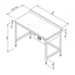 Öztiryakiler Marble Top Single Drawer Work Bench, 140x70 cm - Öztiryakiler