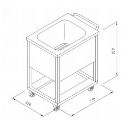 Öztiryakiler Meat and Vegetable Pressing Trolley, 65x75 cm - Öztiryakiler