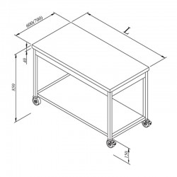 Öztiryakiler Movable Work Bench with Base Shelf, 120x70 cm - Öztiryakiler