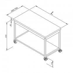 Öztiryakiler Movable Work Bench with Base Shelf, 140x70 cm - Öztiryakiler