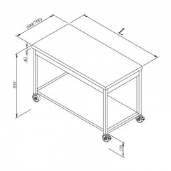 Öztiryakiler Movable Work Bench with Base Shelf, 160x70 cm - Öztiryakiler