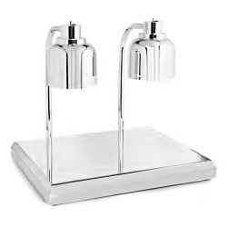 Öztiryakiler MRHLS2 Standing Hot Holder Double Lamp with Hot Service Unit, 56x36x70 cm, Chrome - Öztiryakiler