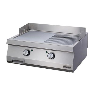 Öztiryakiler OGE 8070 Yarı Oluklu Grill Plate, 80x70 cm, Krom, Elektrikli - 1