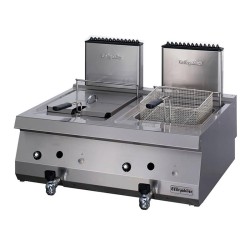 Öztiryakiler أوبتيموم 700 Series OFG 8070 E مقلاة مزدوجة علوية مضبوطة، 80x70x28 سم، 12+12 لتر، غاز - Öztiryakiler