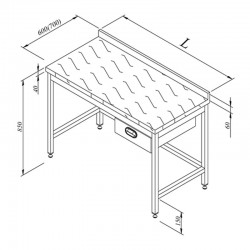 Öztiryakiler Polyethylene Table Single Drawer Work Bench, 160x70 cm - Öztiryakiler