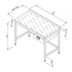 Öztiryakiler Polyethylene Work Bench with One Drawer, 190x70 cm - Öztiryakiler