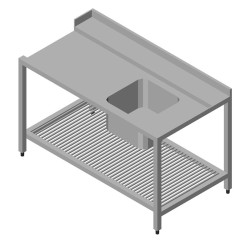 Öztiryakiler Right Entrance Countertop with Dishwasher Sub-Table, 140x75x87 cm - Öztiryakiler