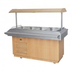 Öztiryakiler Saladbar, 4 1/1 GN, Meşe, Elektrikli - Öztiryakiler