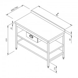 Öztiryakiler Single Drawer Work Bench with Intermediate Shelf, 120x60 cm - Öztiryakiler