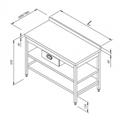 Öztiryakiler Single Drawer Work Bench with Intermediate Shelf, 120x70 cm - Öztiryakiler