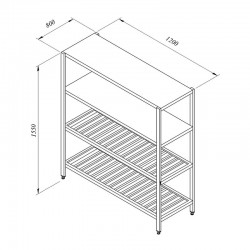 Öztiryakiler Stacking Rack, 2 Flat 2 Grid Tables, 120x80 cm - Öztiryakiler