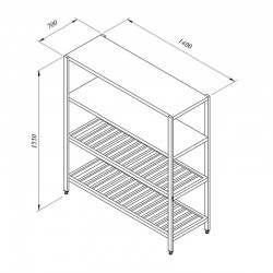 Öztiryakiler Stacking Rack, 2 Flat 2 Grid Tables, 140x70 cm - Öztiryakiler