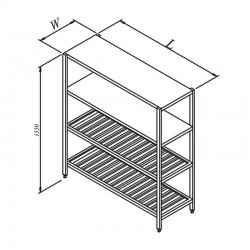 Öztiryakiler Stacking Rack, 2 Flat 2 Grid Tables, 160x70 cm - Öztiryakiler