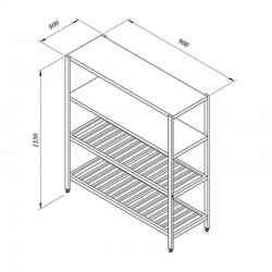 Öztiryakiler Stacking Rack, 2 Flat 2 Grid Tables, 90x80 cm - Öztiryakiler